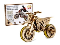 Drevený mechanický model MotoCross Wooden.City