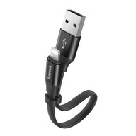 Plochý kábel Iphone Lightning USB kábel s držiakom 2A 23CM čierny