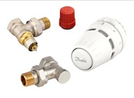 DANFOSS UHLOVÁ TERMOSTATICKÁ SADA 1/2'' VENTILY + HLAVICE D015G5303