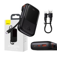 Powerbanka Baseus Qpow Pro s USB-C, USB-C, USB kábel, 10000mAh, 22,5W (čierna