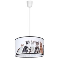 CATS stropná lampa biela tienidlo 1xE27 30cm obývacia izba závesná lampa pre domácnosť