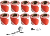 VÝSTRAŽNÁ PÁSKA 70mm/100m biela a červená 7cm 10ks na oplotenie výkopov