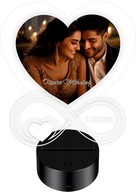 Led lampa s fotkou Mena Dátum Srdce Infinity Valentínsky darček