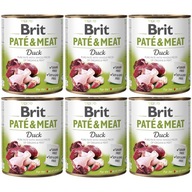 BRIT PATÉ & MEAT krmivo pre psov s kačicou 6x800g