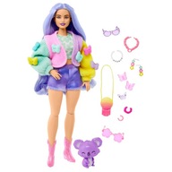 Barbie Extra Moda Levanduľové vlasy + koala HKP95