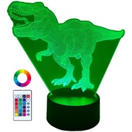 XL LED 3D Dinosaur Tyrannosaurus Lampa 16 farieb + diaľkové ovládanie