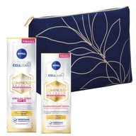 NIVEA CELLULAR LUMINOUS Set krém na odfarbenie + sérum + kozmetická taštička