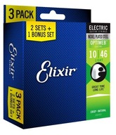 ELIXIR 16552 OPTIWEB LIGHT SET 3X10-46 3-BALENIE STRUN ELEKTRICKÁ GITARA