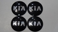 4x hliníkové nálepky pre stredové kryty KIA 56 mm, čierne N