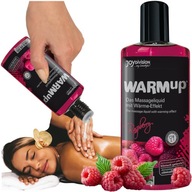 Jedlý sexuálny olej na erotickú masáž tela a hrádze RASPBERRY 150 ml