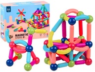 VZDELÁVACIE MAGNETICKÉ STAVEBNÉ BLOKY SET 64 ks 3D PUZZZLE