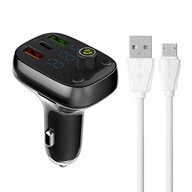 LDNIO FM BLUETOOTH VYSIELAČ 2X USB USB-C VRÁTANE 1M MIKRO USB KÁBLU