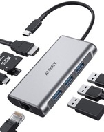 AUKEY CB-C91 hliníkový USB-C HUB | 8v1 | RJ45||||