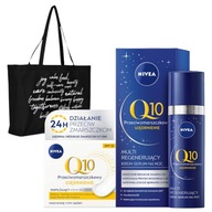 NIVEA Q10 Krém proti vráskam SPF15 50ml + Nočné sérum 30ml + Vrecúško