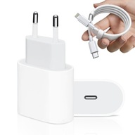 RÝCHLA NABÍJAČKA PRE IPHONE 20W + 1M KÁBEL / USB-C - OSVETLENIE IPHONE