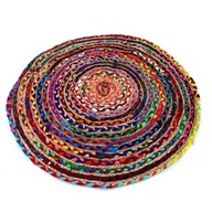 Pletený okrúhly orientálny koberec 60cm India boho