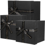 Čierna darčeková krabička Maloobchodné škatule 3 balenie