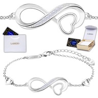 Strieborný náramok srdce s Infinity Love, 925 SILVER