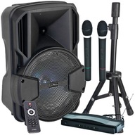 KARAOKE SET 300 WATTOVÝ STATÍV + BEZDRÔTOVÉ MIKROFÓNY