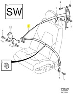 Pravý predný bezpečnostný pás Volvo S80