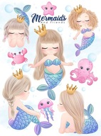 Mermaid Cake Oblátka MERMAID Characters Sugar Print A4