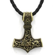 PÁNSKY NÁHRDELNÍK THOR'S hammer MJOLNIR, ZLATÝ 125