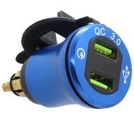 USB NABÍJAČKA DIN TIR ZÁSUVKA VOLTMETER 2x USB QC