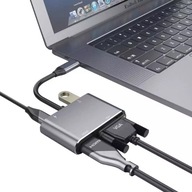 ADAPTÉR 4v1 HDMI 4K VGA HUB USB-C USB 3.0 PD