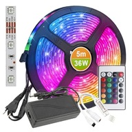 RGB 5050 LED pásik 5m IP20 + IR24 diaľkový ovládač SET