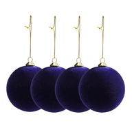 Ozdobné ozdoby na vianočný stromček Velour Velvet Purple 4 kusy