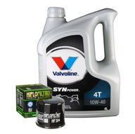 VALVOLINE SYNTETICKÝ OLEJ 10W40 4T 4L + HIFLO FILTER HF204