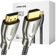 UZELENÝ KÁBEL SILNÝ DLHÝ HDMI 2.0 4K 60HZ 1M ŠEDÝ