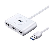 Rozbočovač USB 3.0 UGREEN CR113, 4v1, 0,5 m (biely)