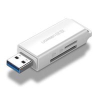 UGREEN CM104 čítačka pamäťových kariet SD/microSD USB 3.0 (biela)