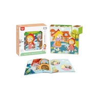 TOOKY TOY Drevené kocky Puzzle Montessori Červená čiapočka Puzzle +