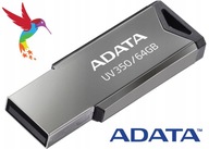 Kovový kľúč ADATA UV350 64GB USB 3, strieborný kov