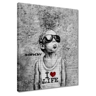 Obrázky 40x50 Milujem život Banksy Spray