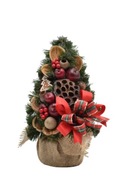 Umelý kužeľovitý vianočný stromček zdobený mriežkou 30cm