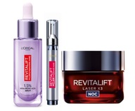 Sada LOREAL Revitalift Laser x3: krém na tvár, sérum, výplň séra