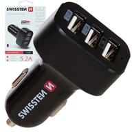 SWISSTEN Autonabíjačka 3x USB 2.1A / 1A 5V