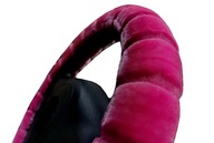 Poťah na volant Fur Pink Warm Teddy Bear Pink na zimu Dia. ext.37-39