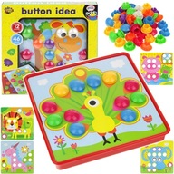 Montessori Button Puzzle Mozaika Vzdelávacia hra Výcvik žirafy