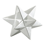 Figurína hviezda keramická STRIEBORNÁ