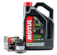 MOTUL 5100 10W40 4t 4l olej má 2 filter K-N KN138