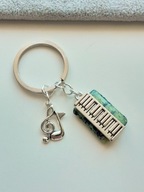 MUSICAL KEYRING PIANO KEYS NOTE JADE KEY