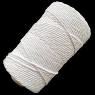 Bavlnená šnúra Macrame 5mm-100m skrútená BIELA