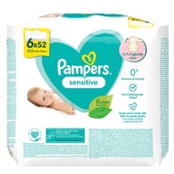 PAMPERS SENSITIVE VLHČENÉ Utierky 6 x 52KS