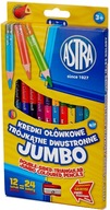 Pastelky ASTRA Jumbo trojuholníkové, obojstranné, 12=24