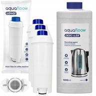 AquaFloow: filter pre kávovar Delonghi 3x + odstraňovač vodného kameňa pre 1000 ml kávovar