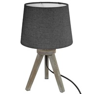 STOLNÁ LAMPA NOČNÁ LAMPA DREVO + BOHO LÁTKA